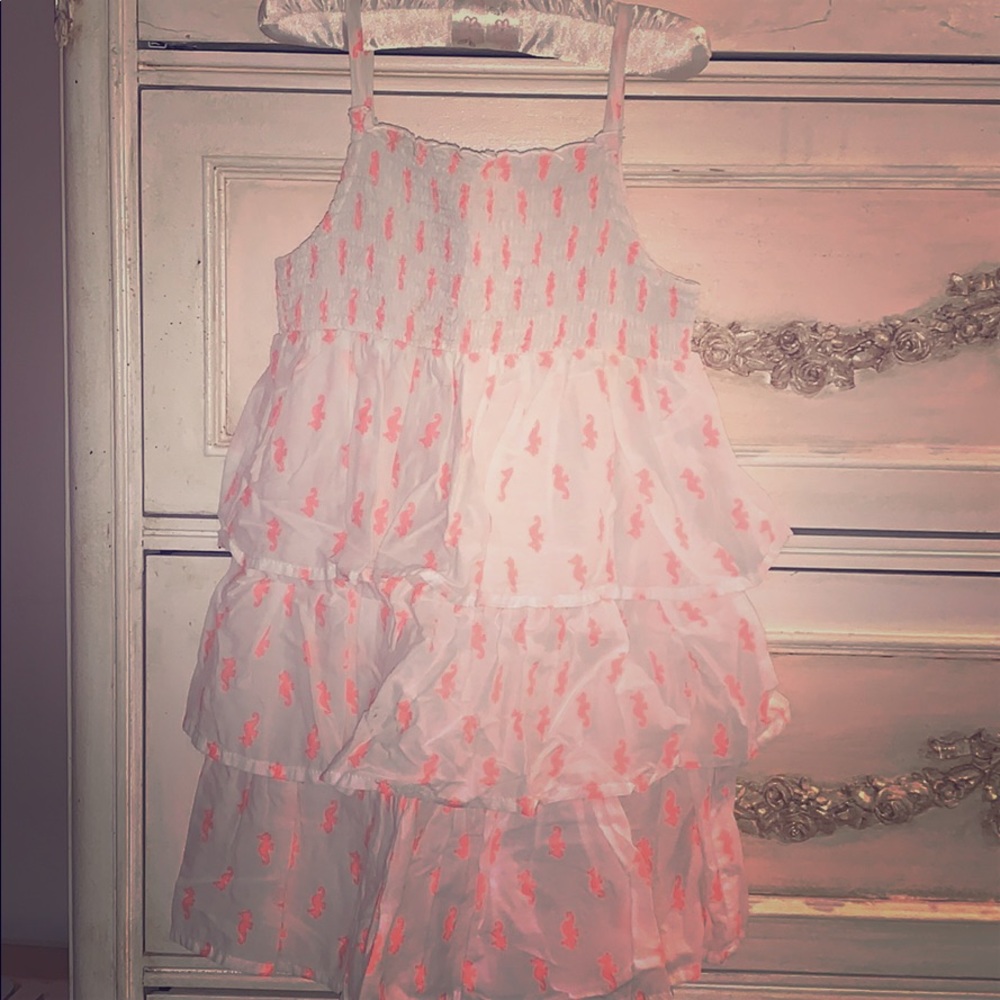 Carters smocked white sundress with seahorses 4T